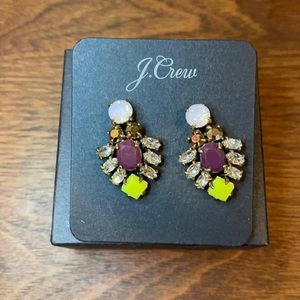 J. Crew stone and crystal cluster earrings